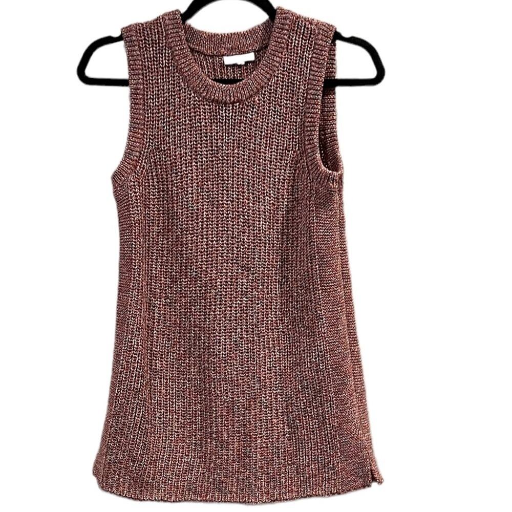 Ella Moss Marge Sleeveless Marled Knit Sweater Top Women’s Junior S Pink Multi
